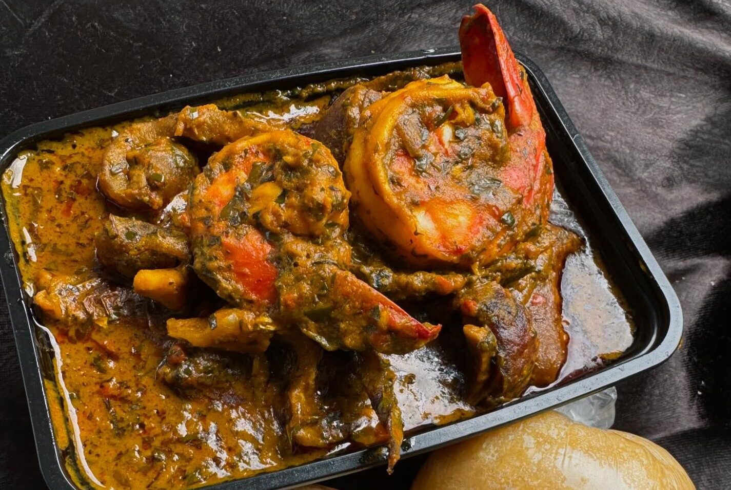 Banga Soup with Garri and Fufu